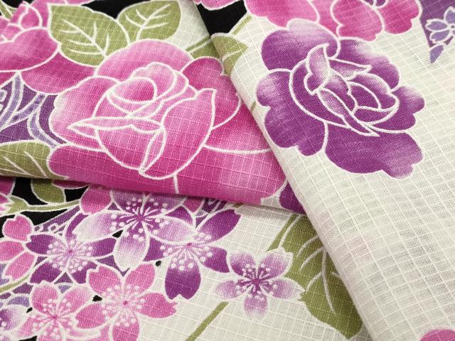 平和屋着物∴夏物　女の子　綿紅梅　浴衣　草花文　綿　逸品　CAAW5012dy