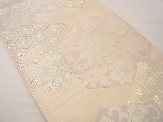 平和屋着物■六通柄袋帯　亀甲花唐草文　金銀糸　逸品　n-xi0110