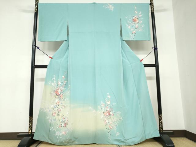 平和屋着物●訪問着　花車文　暈し染め　金彩　正絹　逸品　DABC2621ud