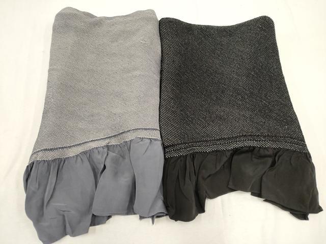 平和屋着物■男性 和装小物 兵児帯2点 総絞り 灰・黒 全て正絹 逸品 AAAP5587uw