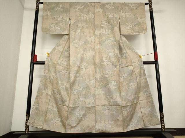 平和屋着物■上質な紬　枝葉文　正絹　逸品　AAAN6240cg