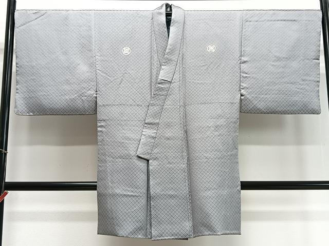 Uramono - 平和屋着物∞男性　長羽織　色紋付　菱繋ぎ　正絹　逸品　CABD4523ua