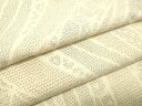 平和屋着物●結城紬 100亀甲 流水花文 正絹 逸品 DAAR4507tw