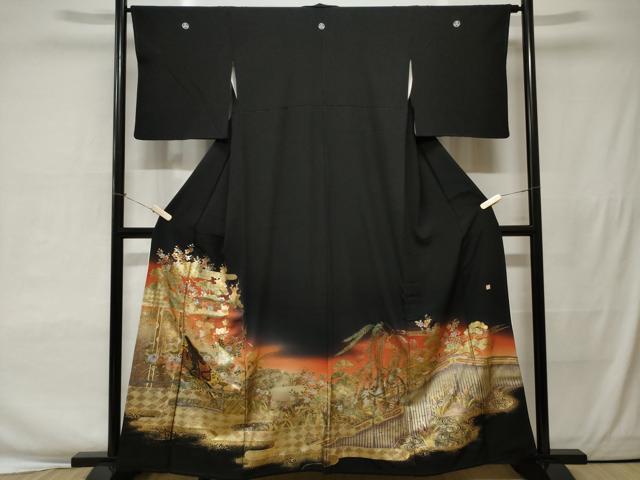 平和屋着物■豪華黒留袖　作家物　十二単　暈し染め　金銀彩　正絹　逸品　CAAW0422ev