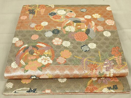 平和屋着物◎佐賀錦 六通柄袋帯 唐織 鳳凰花文 金糸 正絹 逸品 AAAV8311ou 平和屋着物◎佐賀錦 六通柄袋帯 唐織 鳳凰花文 金糸 正絹 逸品 AAAV8311ou