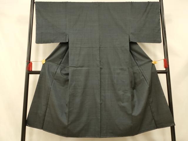 平和屋着物■男性　本場大島紬　7マルキ　藍鉄色　正絹　逸品　AABE3749fw