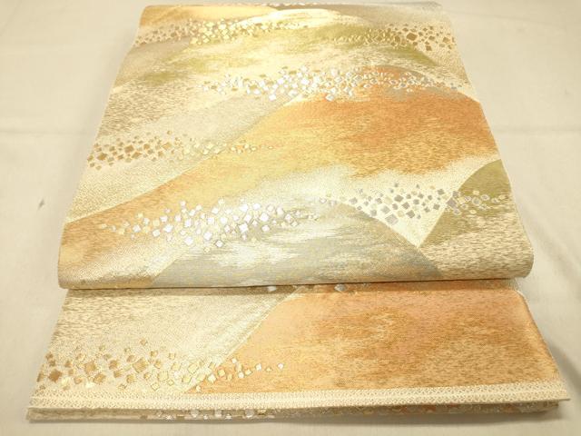 其它 - 平和屋着物◎西陣　服部織物謹製　六通柄袋帯　重山箔散らし文　金銀糸　正絹　逸品　DAAY4017jm