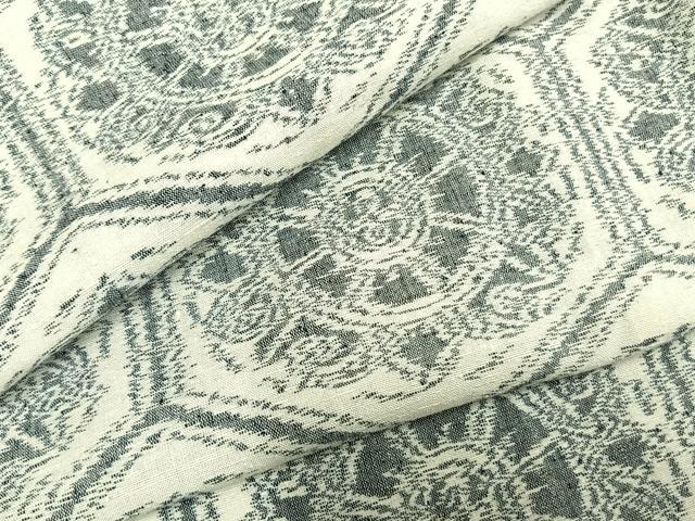 Kimono - 平和屋着物▽上質な紬　単衣　亀甲文様　正絹　逸品　AABC0430fy