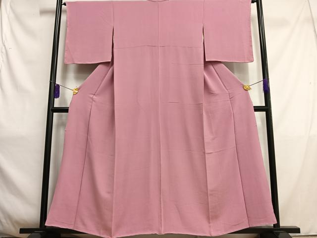 平和屋着物■上質な色無地 桃花色 正絹 逸品 AABC0834oa