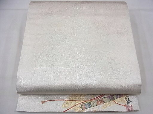 平和屋着物◎全通柄袋帯 流水草花文 ワンポイント 引箔 逸品 BAAF5833fk 平和屋着物◎全通柄袋帯 流水草花文 ワンポイント 引箔 逸品 BAAF5833fk