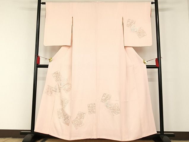 平和屋着物■訪問着 刺繍 色紙花文 正絹 逸品 AAAI6576Bnp