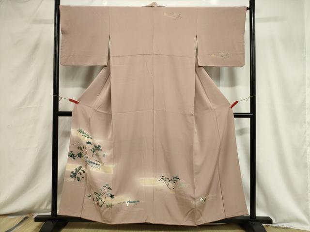 平和屋着物■訪問着　人物風景文　暈し染め　金彩　正絹　逸品　CABB7281dy