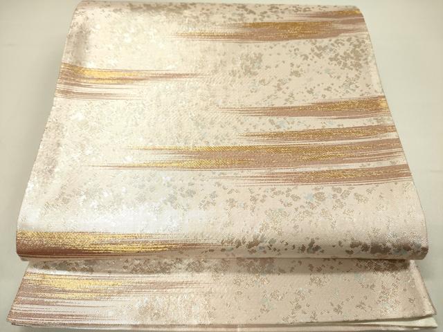 平和屋着物◎六通柄袋帯　霞文　金銀糸　正絹　逸品　DAAY2348op