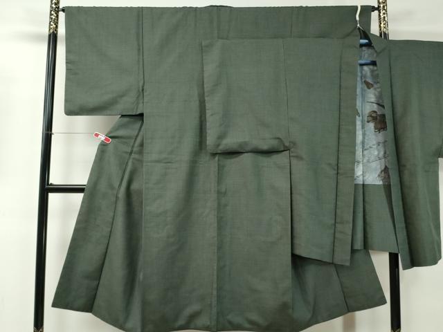 平和屋着物■男性 お召 アンサンブル 正絹 逸品 CAAP2135ev