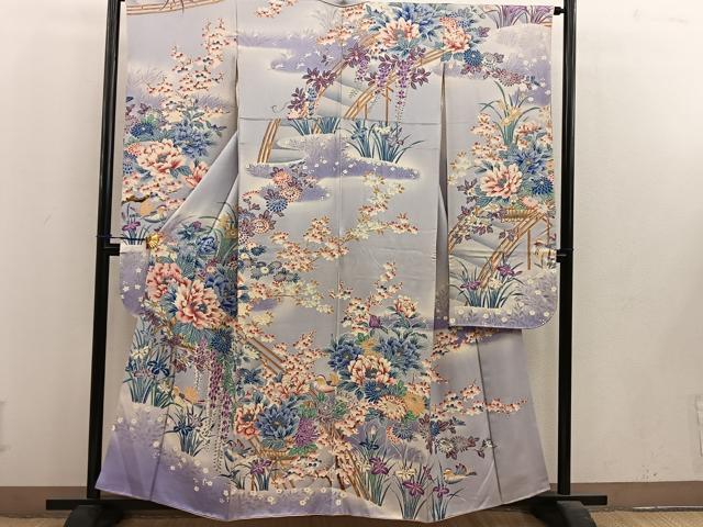 平和屋着物■豪華振袖 鴛鴦牡丹花文 暈し染め 金銀彩 正絹 逸品 BAAV0472mz