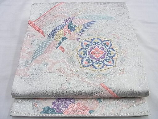 平和屋着物◎六通柄袋帯 唐織 扇緬鳳凰文 金銀糸 逸品 BAAI0205du 平和屋着物◎六通柄袋帯 唐織 扇緬鳳凰文 金銀糸 逸品 BAAI0205du