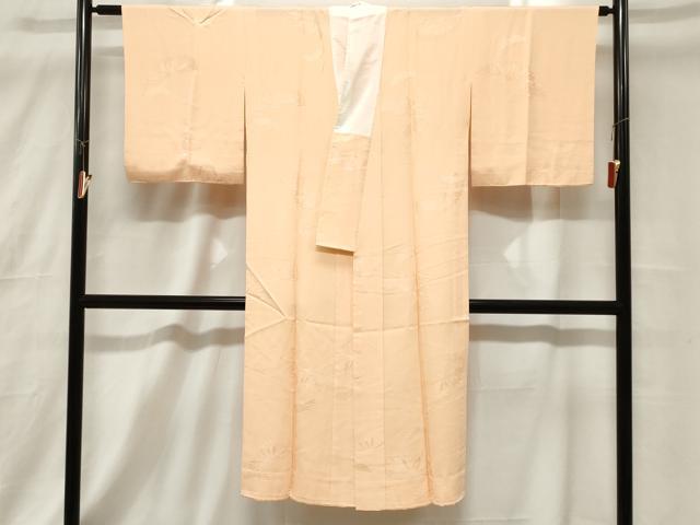 Kimono - 平和屋着物■長襦袢　無双仕立て　舞花地紋　ときがら茶色　正絹　逸品　CABE3842dy