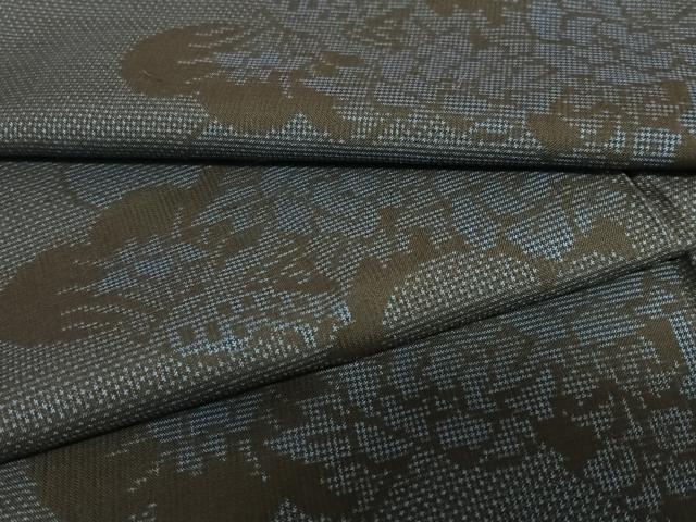 平和屋着物●本場大島紬　一元7マルキ　雲重ね風景草花文　正絹　逸品　未使用　AAAZ0133zg