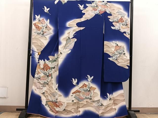 平和屋着物■豪華振袖 飛鶴文 暈し染め 金彩 正絹 逸品 BAAV0484mz