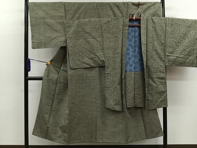 平和屋着物■男性 紬 髭紬羽織セット 霞文 正絹 逸品 CAAP5677kb