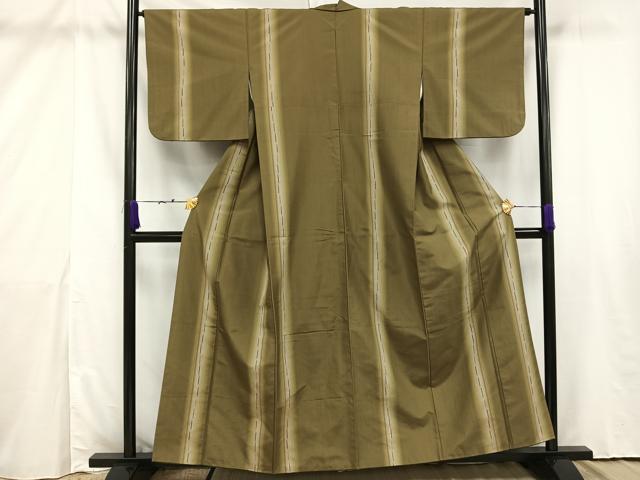 平和屋着物■上質な紬　縞　正絹　逸品　AAAU2194mf(4)