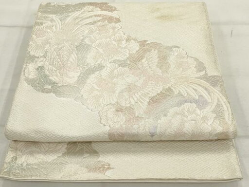 平和屋着物◎六通柄袋帯 唐織 鳳凰花文 銀糸 正絹 逸品 AAAU4468sg 平和屋着物◎六通柄袋帯 唐織 鳳凰花文 銀糸 正絹 逸品 AAAU4468sg