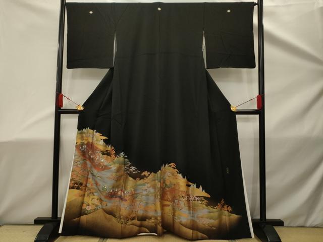 平和屋着物■豪華黒留袖　三船祭　金彩　正絹　逸品　AABD5309sx