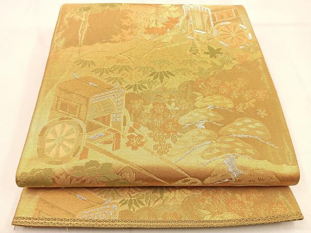 Other - 平和屋着物◎六通柄袋帯　松竹梅　御所車文　金銀糸　正絹　逸品　BAAW0809hj