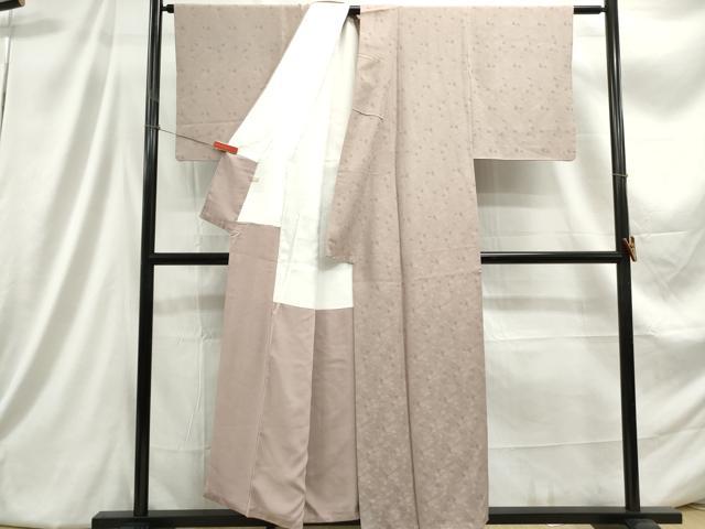 平和屋着物■上質な色無地　楓地紋　潤色　正絹　逸品　DABC9400qa