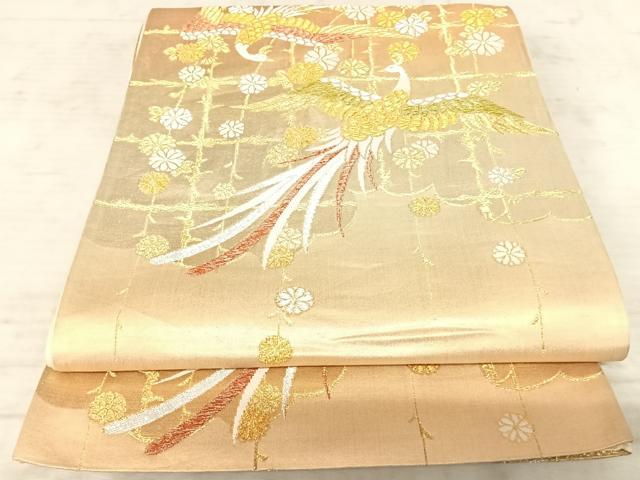 ■■■　サイズ　■■■ 長さ 408cm 幅 30.5cm程 ■■■　商品詳細　■■■ 【正絹・芯なし】 詳細に関しましては、画像をご確認ください。 大変上質な逸品になります。 お安く出品致しますので、是非この機会にいかがでしょうか？ ■■■　注意事項　■■■ ■モニター発色の具合により色合いが異なる場合がございます。 ■寸法は多少の誤差が生じる場合がございますのでご了承ください。 ■縫込みの長さが左右非対称の場合は短い部分を記載しております。 左右非対称であってもご返品・お値引き等の保証は出来かねますので、ご了承の上ご購入をお願い致します。 ■シミ等のチェックには注意を払っておりますが、見落としがある場合もございますし、個人の見解も様々ですので神経質な方のご購入はお控えください。 ■箪笥に入っておりました着物や帯なので畳みシワや匂いがあるものもございます。 ■お休みは基本的に土日祝となりますが、その他臨時でお休みする場合がございますのでご了承ください。 ■商品の発送は平日のみの発送となります。 ■夜間と土曜、日曜日はお問い合わせの回答が遅れる場合がございます。 ■当店では、お直し、紋入れ、お手入れ等は承っておりません。 ■生地の状態（ヤケ、経年劣化等）によってはサイズ直しが出来ない場合がございます。 その点もどうかご了承のうえ、ご購入をお願いいたします。 ■弊社で取り扱う商品は一点ものにつき、時期や在庫状況に応じて金額が変更となる場合がございます。 ■検針は行っておりません。予めご了承いただきますようお願いいたします。 ■【洗える着物】と記載のある商品におきましては、商品お届け後に洗濯を行ってしまってからのご返品にはご対応しかねます。 念の為、専門店でのお手入れをお願いいたします。 ■着物のサイズ目安は下記を参考ください↓ ＜女性着物＞　お端折り次第で＋5cm　−1cmが着用可能サイズ 　例）身丈170cmの場合、身長160cm〜175cm ＜男性着物＞　身丈＋約25cm〜27cm程が適応身長 　例）身丈155cmの場合、身長180〜182cm