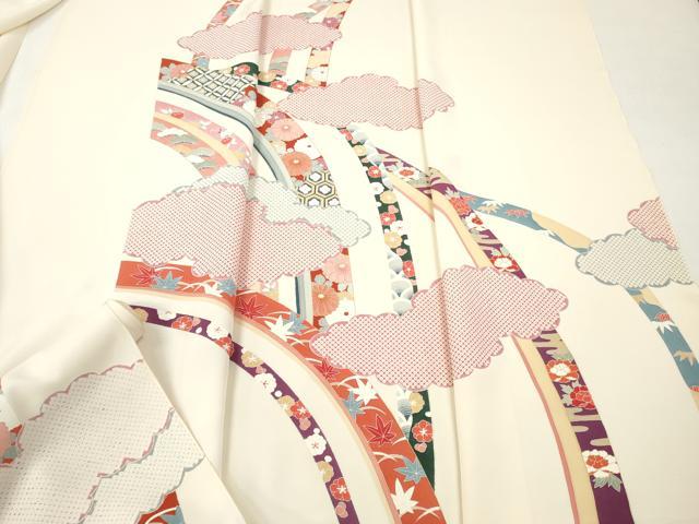 ■■■　サイズ　■■■ 長さ　　着尺分あり 幅　　　約37cm ■■■　商品詳細　■■■ 【正絹・未使用】 状態は接写画像のように表地所々・裏面所々に薄い汚れがございます。 大変上質な逸品になります。 お安く出品致しますので、是非この機会にいかがでしょうか？ ■■■　注意事項　■■■ ■モニター発色の具合により色合いが異なる場合がございます。 ■寸法は多少の誤差が生じる場合がございますのでご了承ください。 ■縫込みの長さが左右非対称の場合は短い部分を記載しております。 左右非対称であってもご返品・お値引き等の保証は出来かねますので、ご了承の上ご購入をお願い致します。 ■シミ等のチェックには注意を払っておりますが、見落としがある場合もございますし、個人の見解も様々ですので神経質な方のご購入はお控えください。 ■箪笥に入っておりました着物や帯なので畳みシワや匂いがあるものもございます。 ■お休みは基本的に土日祝となりますが、その他臨時でお休みする場合がございますのでご了承ください。 ■商品の発送は平日のみの発送となります。 ■夜間と土曜、日曜日はお問い合わせの回答が遅れる場合がございます。 ■当店では、お直し、紋入れ、お手入れ等は承っておりません。 ■生地の状態（ヤケ、経年劣化等）によってはサイズ直しが出来ない場合がございます。 その点もどうかご了承のうえ、ご購入をお願いいたします。 ■弊社で取り扱う商品は一点ものにつき、時期や在庫状況に応じて金額が変更となる場合がございます。 ■検針は行っておりません。予めご了承いただきますようお願いいたします。 ■【洗える着物】と記載のある商品におきましては、商品お届け後に洗濯を行ってしまってからのご返品にはご対応しかねます。 念の為、専門店でのお手入れをお願いいたします。 ■写真に写っている物が全てになります。それ以外の付属品はございませんのでご了承ください。 ■状態に関する写真につきましては、掲載可能な写真枚数に限りがあるため、各箇所につき1枚参考画像を掲載しております。 ■着物のサイズ目安は下記を参考ください↓ ＜女性着物＞　お端折り次第で＋5cm　－1cmが着用可能サイズ 　例）身丈170cmの場合、身長160cm～175cm ＜男性着物＞　身丈＋約25cm～27cm程が適応身長 　例）身丈155cmの場合、身長180～182cm