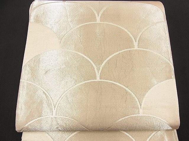 平和屋着物■六通柄袋帯　青海波　銀糸　逸品　n-bj0536
