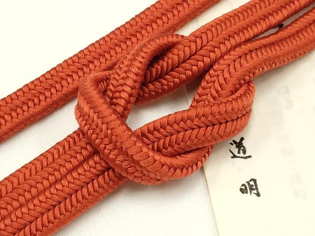 平和屋着物●極上　有職組紐道明　帯締め　冠組　樺色　宮内庁御用　国立博物館御用　東京芸術大学御用　逸品　AABB3703ay(4)