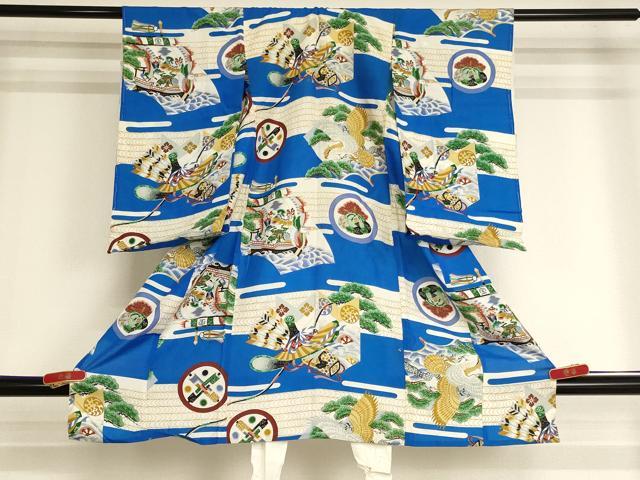 ■■■　サイズ　■■■ 【着物】 身丈 93cm（肩から） 裄丈 41cm 袖丈 55cm ■■■　商品詳細　■■■ 産着【正絹】の状態は接写画像のように右袖後・後身頃・紐に汚れがございますが その他特に目立ったシミ汚れなどもなく大変良い状態です。 大変上質な逸品になります。 お安く出品致しますので、是非この機会にいかがでしょうか？ ■■■　注意事項　■■■ ■モニター発色の具合により色合いが異なる場合がございます。 ■寸法は多少の誤差が生じる場合がございますのでご了承ください。 ■縫込みの長さが左右非対称の場合は短い部分を記載しております。 左右非対称であってもご返品・お値引き等の保証は出来かねますので、ご了承の上ご購入をお願い致します。 ■シミ等のチェックには注意を払っておりますが、見落としがある場合もございますし、個人の見解も様々ですので神経質な方のご購入はお控えください。 ■箪笥に入っておりました着物や帯なので畳みシワや匂いがあるものもございます。 ■お休みは基本的に土日祝となりますが、その他臨時でお休みする場合がございますのでご了承ください。 ■商品の発送は平日のみの発送となります。 ■夜間と土曜、日曜日はお問い合わせの回答が遅れる場合がございます。 ■当店では、お直し、紋入れ、お手入れ等は承っておりません。 ■生地の状態（ヤケ、経年劣化等）によってはサイズ直しが出来ない場合がございます。 その点もどうかご了承のうえ、ご購入をお願いいたします。 ■弊社で取り扱う商品は一点ものにつき、時期や在庫状況に応じて金額が変更となる場合がございます。 ■検針は行っておりません。予めご了承いただきますようお願いいたします。 ■【洗える着物】と記載のある商品におきましては、商品お届け後に洗濯を行ってしまってからのご返品にはご対応しかねます。 念の為、専門店でのお手入れをお願いいたします。 ■写真に写っている物が全てになります。それ以外の付属品はございませんのでご了承ください。 ■状態に関する写真につきましては、掲載可能な写真枚数に限りがあるため、各箇所につき1枚参考画像を掲載しております。 ■着物のサイズ目安は下記を参考ください↓ ＜女性着物＞　お端折り次第で＋5cm　−1cmが着用可能サイズ 　例）身丈170cmの場合、身長160cm〜175cm ＜男性着物＞　身丈＋約25cm〜27cm程が適応身長 　例）身丈155cmの場合、身長180〜182cm