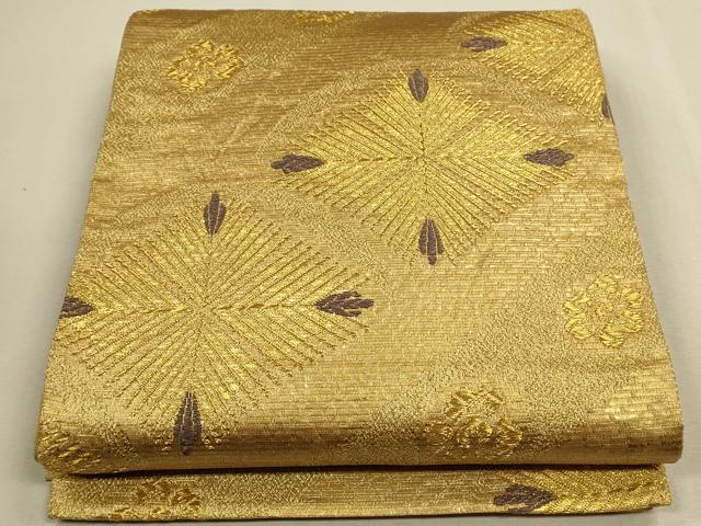 平和屋着物●六通柄袋帯　舞花松葉文　金糸　正絹　逸品　CAAL8105th
