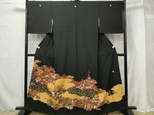 平和屋着物■豪華黒留袖 作家物 人物鉾風景文 金彩 正絹 逸品 CAAR4495ev 平和屋着物■豪華黒留袖 作家物 人物鉾風景文 金彩 正絹 逸品 CAAR4495ev