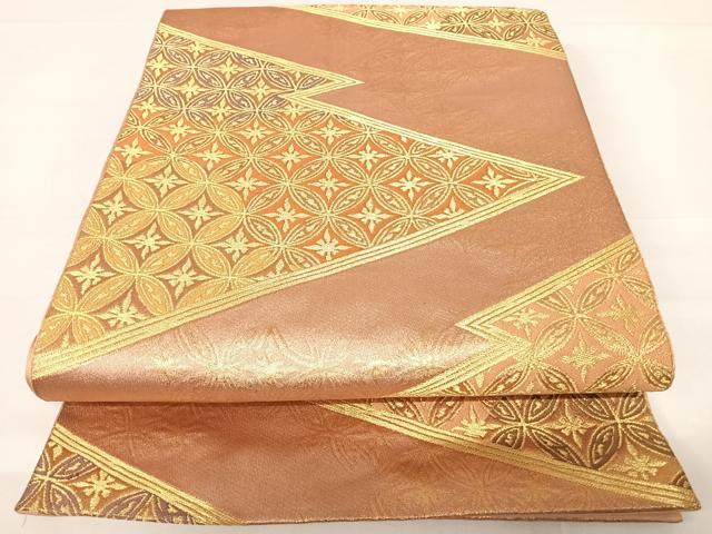 平和屋着物◎六通柄袋帯　吉祥文　金糸　正絹　逸品　AABC2351yx