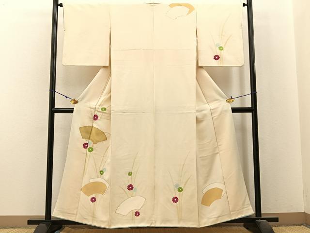 乐天商城 - 平和屋着物■訪問着 駒刺繍 地紙菊文 金彩 正絹 逸品 BAAX6286hj