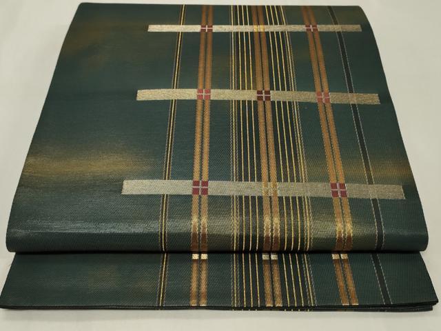 平和屋着物◎六通柄袋帯　抽象文様　金糸　正絹　逸品　CAAZ7750in