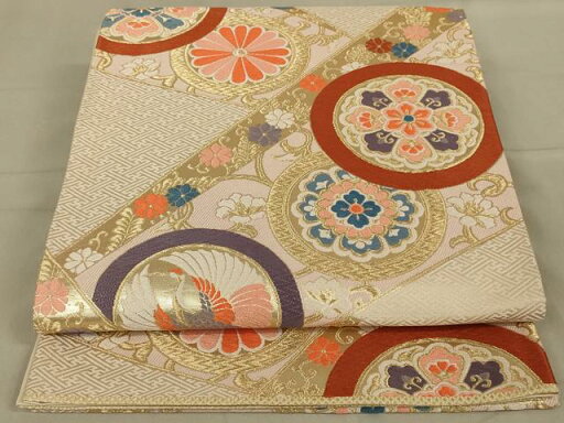 平和屋着物◎六通柄袋帯 唐織 花鳥文 金糸 正絹 逸品 AAAV9482ou 平和屋着物◎六通柄袋帯 唐織 花鳥文 金糸 正絹 逸品 AAAV9482ou