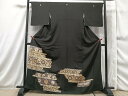 平和屋着物■豪華黒留袖 駒刺繍 横段正倉院更紗花文 金銀彩 正絹 逸品 CAAR5721xi