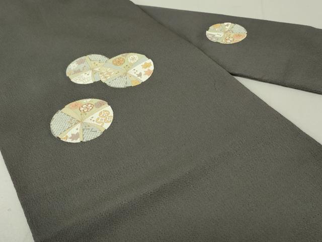 平和屋着物●九寸名古屋帯　花鞠文　金彩　鬼しぼ縮緬　正絹　逸品　DAAT0186ob