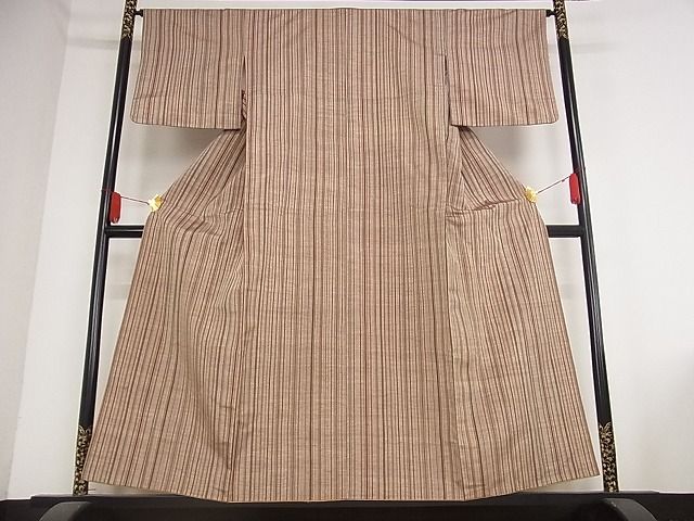 平和屋着物■上質な紬 縞 正絹 逸品 AAAI2124Aja