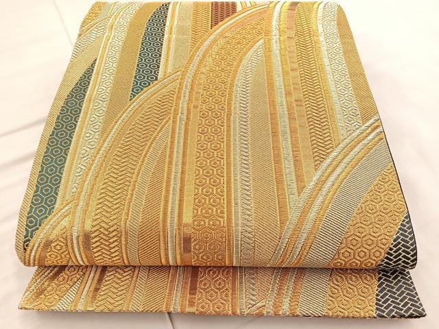 平和屋着物◎六通柄袋帯　吉祥文様　金銀糸　正絹　逸品　BAAT7079ph
