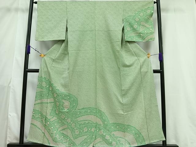 平和屋着物■訪問着 総絞り 熨斗花文 正絹 逸品 AAAT8197jh