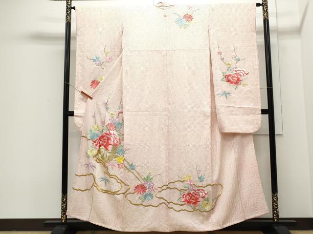 平和屋着物■豪華振袖 絞り 刺繍 花車文 金糸 正絹 逸品 CAAX5117th