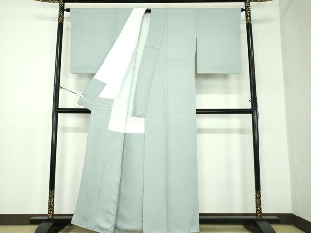 平和屋着物●上質な色無地　寿光織　草花地紋　青磁鼠色　正絹　逸品　未使用　DABD1403ps heiwaya-11123773 平和屋 サンプル画像3