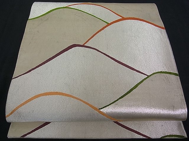 平和屋着物■六通柄袋帯　遠山文　逸品　pn2548