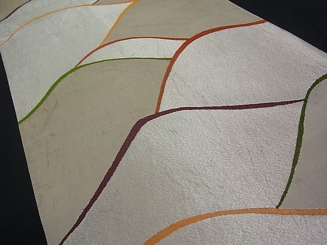 平和屋着物■六通柄袋帯　遠山文　逸品　pn2548