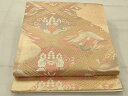平和屋着物◎六通柄袋帯 向かい鳥花菱文 金糸 引箔 正絹 逸品 AAAP8238ou